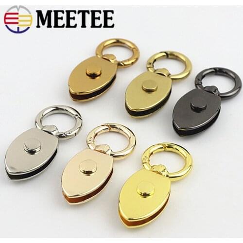 4/10pcs18mm Metal Leaf Spring Ring Screw Bell Buckle Decorative Clamp Connection Hook Bag Strap Side Clip Buckle Belt Loop Clasp