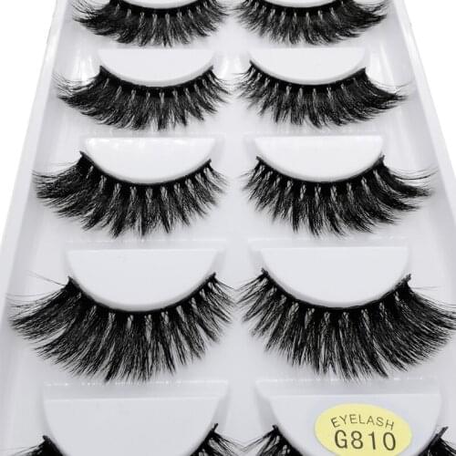 5pairs Eyelashes Mink Eyelashes Criss-cross Strands Cruelty Free High Volume Mink Lashes Soft Dramatic Eye lashes Makeup