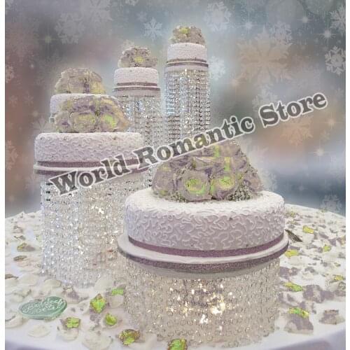 5pcs crystal Acrylic Wedding cake stand cupcake display table centerpiece diameter of 15cm~35cm wedding decoration