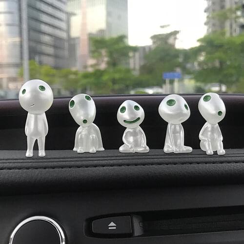 5pcs/lot Car Ornaments Resin Tree Elves Doll Automotive Interior Dashboard Decoration Forest Spirit Elf For Princess Mononoke