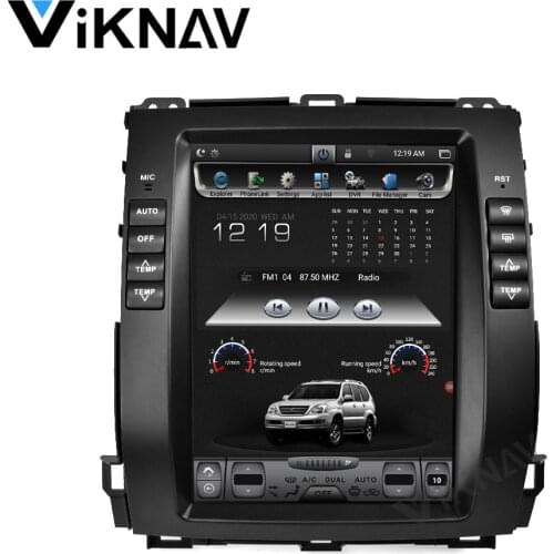 Verticl Tesla style Android 9.0 car GPS radio stereo For-Lexus GX470 car DVD player/for-Toyota Land Cruiser Prado 120 2002-2009