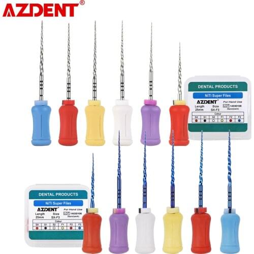 Azdent 6pcs/Pack Dental Endodontic NiTi Hand Use Heat Activated Rotary File SX-F3