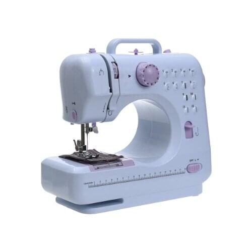Free ship Mini 12 Stitches Sewing Machine Household Multifunction Double Thread And Speed Free-Arm Crafting Mending Machine LED