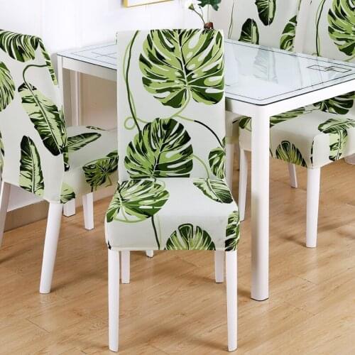 String Printed Stretch Chair Cover for Dining Room Office Banquet Chair Protector Elastic Material Armchair Cover Chair Covers