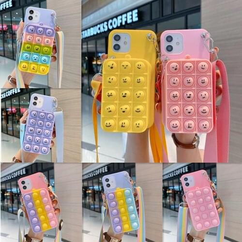 Coin Purses Pop Case For Huawei Mate 40 30 20 10 Lite 30E 40E Nova 3 3i 5T 6 7 8 SE Pro Plus 7i 8i Toys Bubble Wallet Bags Cover