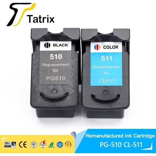 Tatrix 2PK For Canon PG510 CL511 Printer Ink Cartridge PG 510 CL 511 For Pixma MP240 MP250 MP260 MP270 MP280 MP480 MP490 IP2700