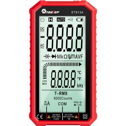 ET8134 Digital Multimeter Direct Current Voltage Current AC DC NCV Voltage Current Measurement Capacitance Resistance Measuring