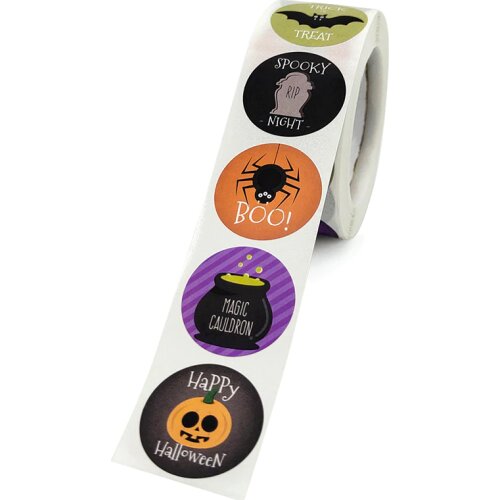 Kids Cartoon Animal Sticker Roll Colorful 500-Count Stickers Round Seals Stickers Halloween Party Gift items DU55