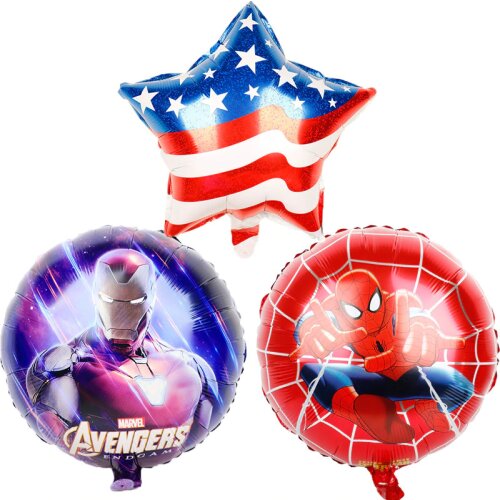 Disney Marvel Avengers Iron Man Captain America Childrens Birthday Party Decoration Aluminum Film Balloon Kid Toy Gender Reveal