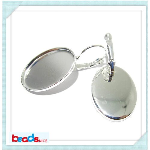 Beadsnice ID12111 elegant gift antique bronze ear cabochon bases diy 18x25mm earring base oval for her