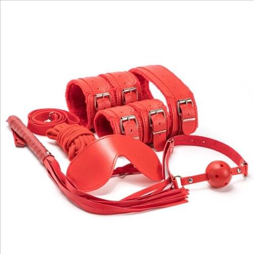 Erotic Sex Toys For Adult Game Leather Erotic BDSM Sex Kits Bondage Handcuffs Sex Game Whip Gag SM Bdsm Toys S0241