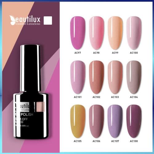 Beautilux Gel Nail Polish Natural Elegant Cover Pink Skin Color Soak Off UV LED Gels Nails Varnish Nail Art Design Lacquer 10ml