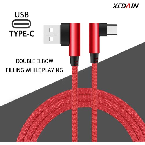 USB Type C Micro USB C Double L 90 Degree Fast Charging For Samsung S9 Xiaomi mi8 Oneplus 6T Charger Data Sync USB Cable