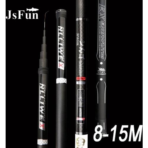 8m 9m 10m 11m 12m 13m 14m 15m Carbon Taiwan Fishing Rod Long Section Ultralight Superhard Telescopic Fishing Rod Powerful YG61