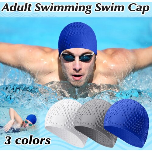 Adults Swimming Caps Unisex Long Hair Waterproof Swim Pool Cap Plain Ear Protect Sporty Ultrathin Silicone Diving Hat #P2