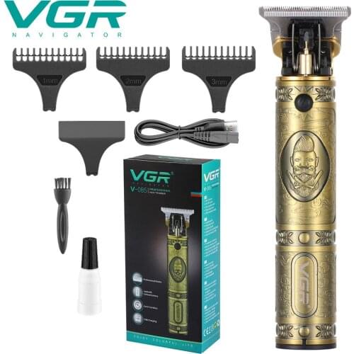 VGR Professional Rechargeable Hair Clipper Personal Care Vintage Engraving Scissors T9 Hair Trimmer USB Reduction Barber Trimmer