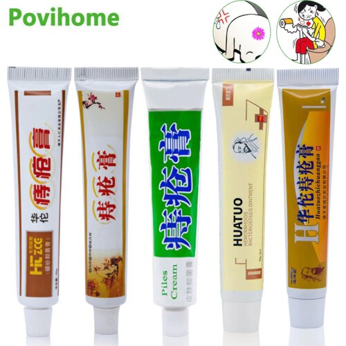 5Types of Hemorrhoid Ointment Chinese Cream Powerful Internal Hemorrhoids Piles External Anal Fissure Pure Herbal Medical Patch