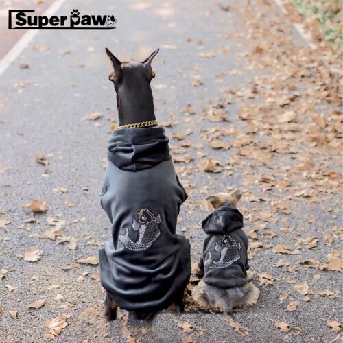 Fashion Dog Clothes Pet Puppy Hoodie Parent-Child Outfit French Bulldog Pug Jacket Coat for Dogs cat Winter Keeping Warm TLC08