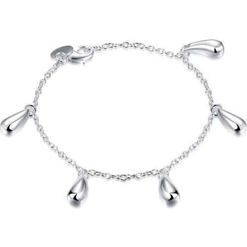 Fashion Silver color jewelry charm bracelet water droplets women beautiful birthday gift top quality classic