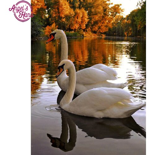 Full square drill 5D DIY diamond painting Swan Autumn senery diamond embroidery Cross Stitch Rhinestone mosaic decor