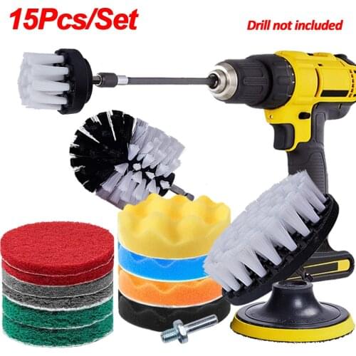 15/4/3/1Pc Soft Drill Brush Set Brushes For Screwdriver Car Cleaning Brush For Cleaning Carpets Glass Leather Car Cleaning Tools