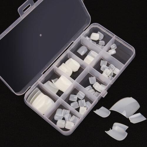 1 Box Foot Fake Nails Artificial Acrylic Natural Clear Press on Toe Tips Full Cover Long False Nails Art Manicure Faux Ongles