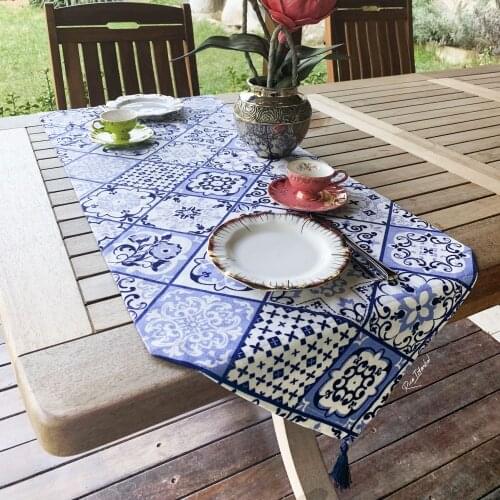 Digital Printing Table Cloth Pattern Easy To Clean Table Decor Runner