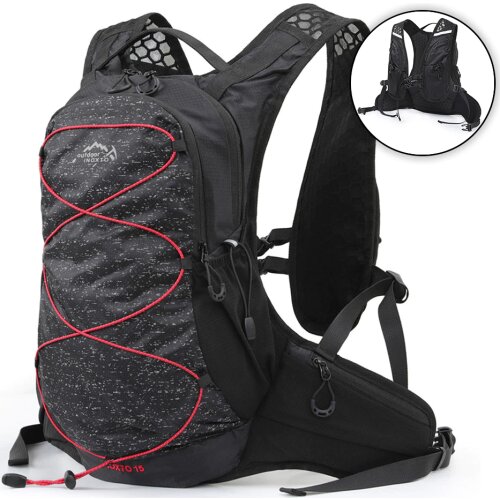 KoKossi 12L Nylon Running Backpack Waterproof Bicycle Hiking Climbing Cycling Water Bag Hydration Camping Mountaineering Bag