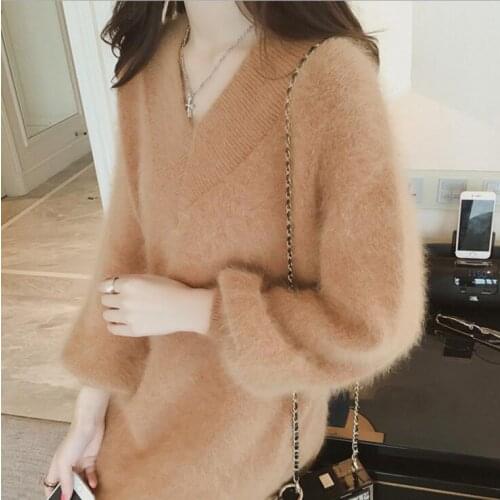 2020 New Womens Coarse Wool Sweater Warm Spring Autumn Winter Casual Sleeved Pullover