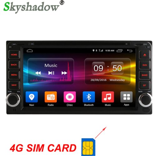 C500 4G SIM LTE Android 6.0 2GB RAM Car DVD player RDS Radio TPMS GPS map Wifi for Toyota Hilux VIOS Prado IELAS RAV4 CAMRY