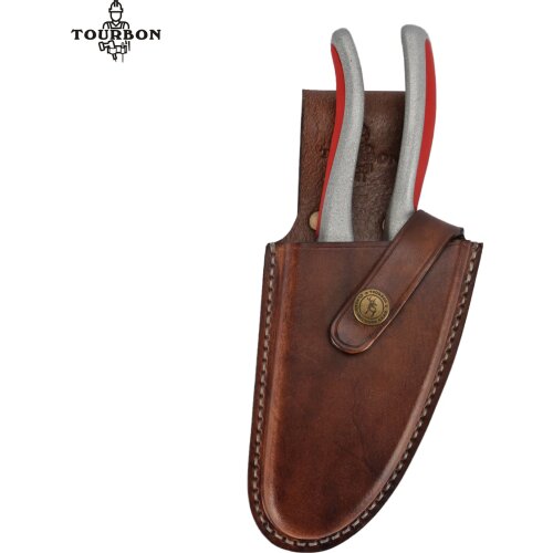 Tourbon Genuine Leather Professional Garden Pruning Shears Pruner Scabbard Holster Pliers Tools Holder Waist Bag