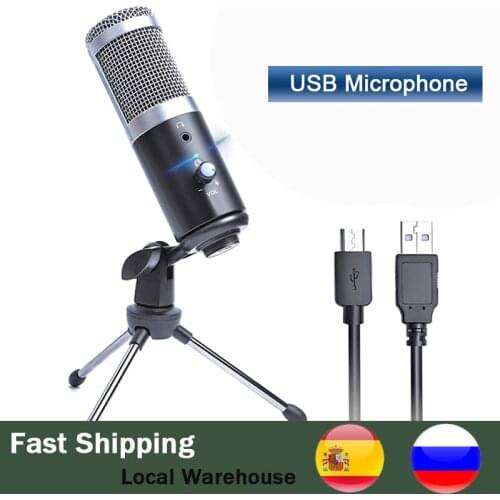 Professional USB Microphone Cardioid Condenser Microphones For Computer Laptop Record Studio Singing Gaming Streaming Mikrofon
