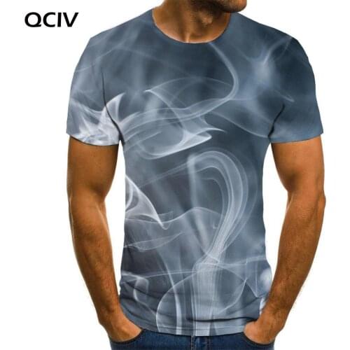 QCIV Smoke T shirt Men Abstract Tshirts Casual Psychedelic Anime Clothes Novel Funny T shirts Short Sleeve T shirts Fashion Male