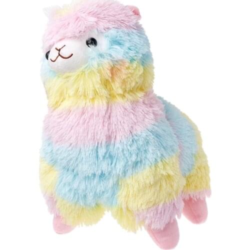 Rainbow Alpaca Plush Toy Lama Doll Cotton Stuffed Animal Toys