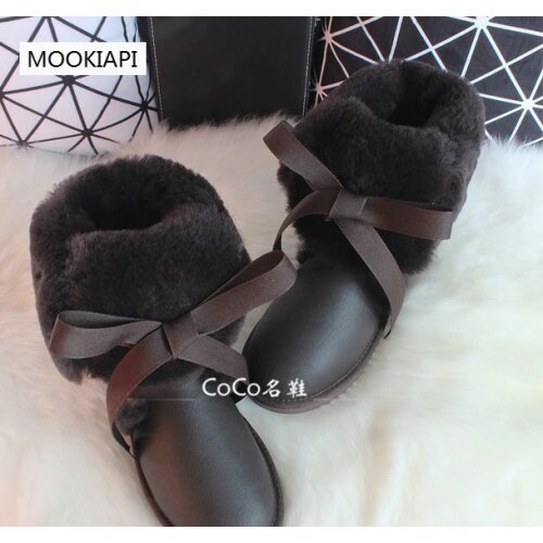 The latest high-quality snow boots in Europe in 2019, real sheepskin, 100% wool, free delivery, womens shoes, three colors