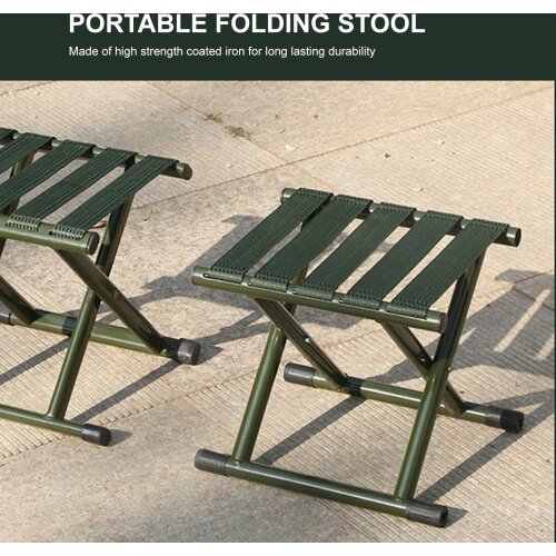 Folding Stool Camping Non Slip Iron Outdoor Hiking BBQ Portable Chair Space Saving Fishing Home Fishing Chairs