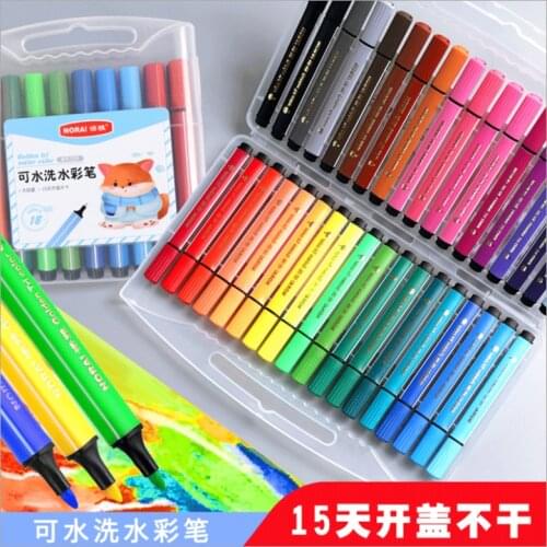 Large capacity washable hard head thick triangle watercolor pen set creative stationery painting color pen
