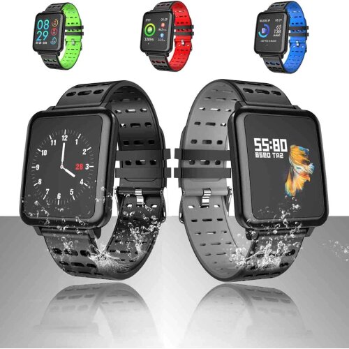 Waterproof Bluetooth Smart Fitness Wristband Watch Sport Heart Rate Blood Pressure Monitor Running Swimming Cycling Bracelet