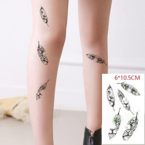 Waterproof Temporary Tattoo Sticker Feather Leaves Leopard Body Art Flash Tattoo Fake Tattoo for Women Men