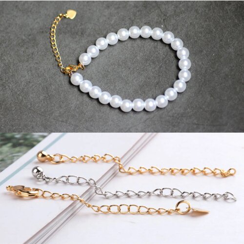 DIY jewelry material 18K genuine gold color protection belt lobster button adjustment chain tail extension necklace accessories