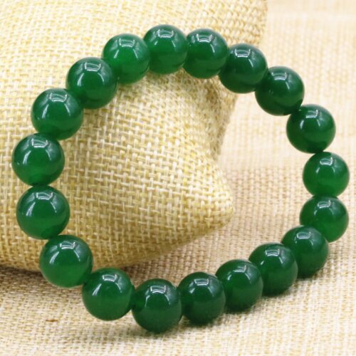 Fashion green Malasiya natural stone chalcedony jades 10mm round beads bracelets for women hot sale gifts jewelry 7.5inch B3169