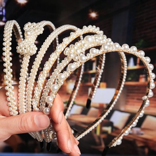 2020 New Women Lady Headband Hair Hoops Holder Pearls Hairbands Luxury Big Sunflower Hair Hoops Girls Hair Accessories