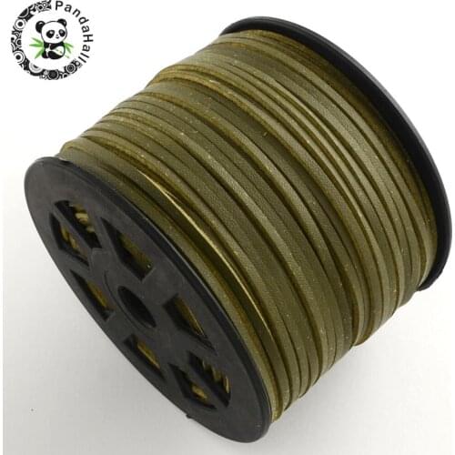 100yard(92m)/roll 3mmx1mm lace leather Flat Faux Suede Cords Korean thread string Rope diy finding