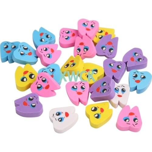 20Pcs/Bag Teeth Whitening Molar Shaped Tooth Rubber Erasers Dentist Dental Clinic School Great Gift For Kids