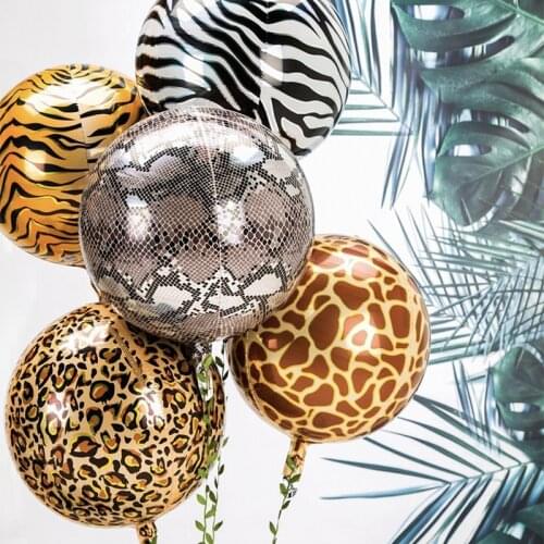 22Inch 4D Animals Striped Balloon Woodland Animals Party Jungle Animals Safari Birthday Party Decor Kids Forest Birthday Party