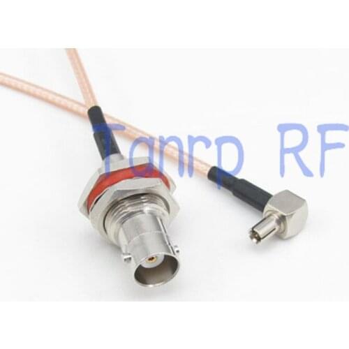 6in BNC female nut bulkhead to TS9 male right angle RF adapter connector 15CM Pigtail coaxial jumper cable RG316 extension cord