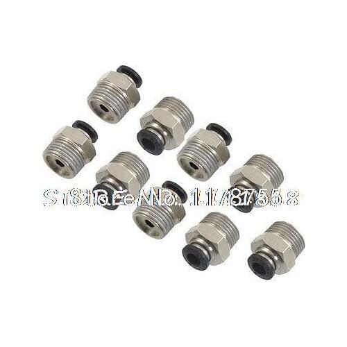 9 x Straight Quick Connectors Pneumatic Fittings 6mm x 3/8" PT Male Thread