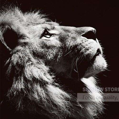 Lions Full Drill Black White Animals 5d Diy Diamond Paintings Cross Stitch art Square Round Mosaic Daimond Embroidery Decor Home