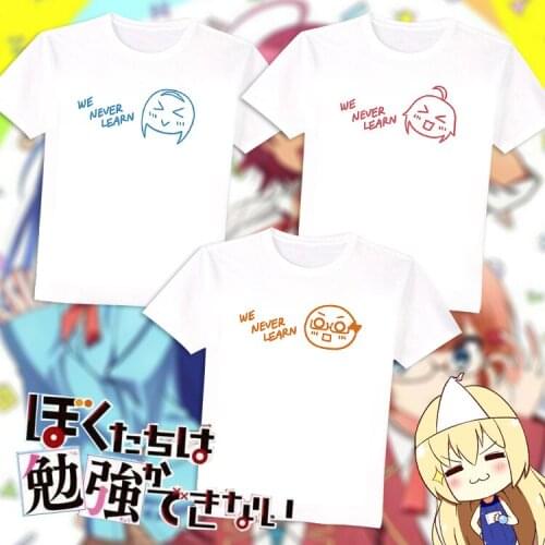 Anime Bokutachi wa Benkyou ga Dekinai We never learn cosplay T-shirt Furuhashi Fumino t shirt Cotton Men Tees tops