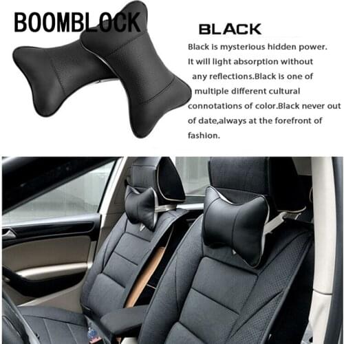 BOOMBLOCK 2pcs/set Car Genuine Leather Cushion Covers Pillows For Bmw E46 E39 Audi A3 A6 C5 A4 B6 Mercedes W203 W211 Mini Cooper